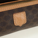 CELINE Macadam Canvas Boston Bag PVC Leather Brown Gold Auth 176802V-19