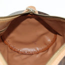 CELINE Macadam Canvas Boston Bag PVC Leather Brown Gold Auth 176802V-23