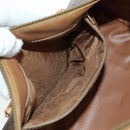 CELINE Macadam Canvas Boston Bag PVC Leather Brown Gold Auth 176802V-10