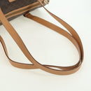 CELINE Macadam Canvas Boston Bag PVC Leather Brown Gold Auth 176802V-7