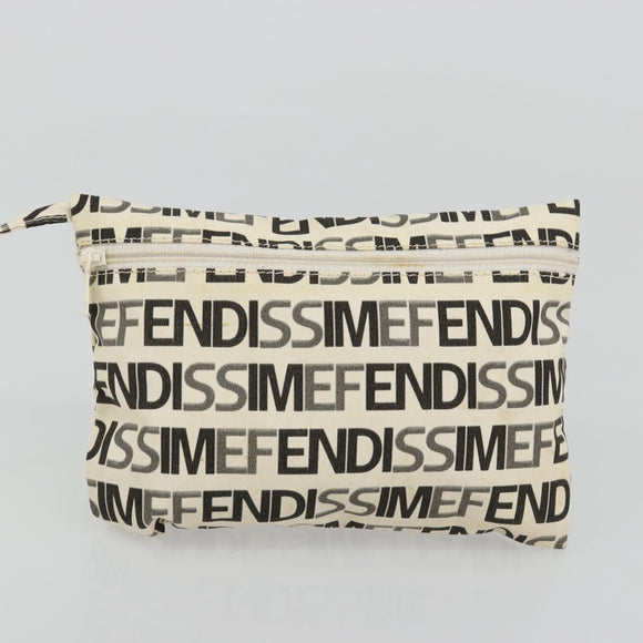 FENDI FENDISSIME Tote Bag Nylon White CC Auth 176808