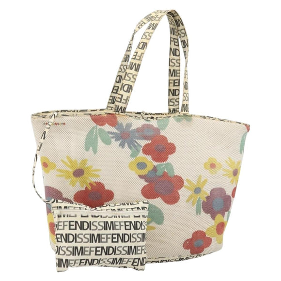 FENDI FENDISSIME Tote Bag Nylon White CC Auth 176808