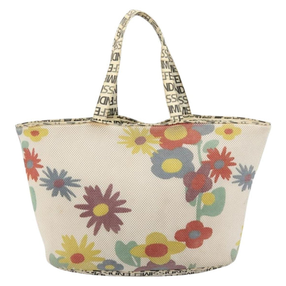 FENDI FENDISSIME Tote Bag Nylon White CC Auth 176808
