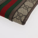 GUCCI Web Sherry Line GG Supreme Compact Wallet PVC Beige Red 597609 Auth 176813-7