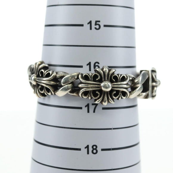 Chrome Hearts Keeper Link ID Bracelet Ag925 4 Links Silver Auth 176817SM