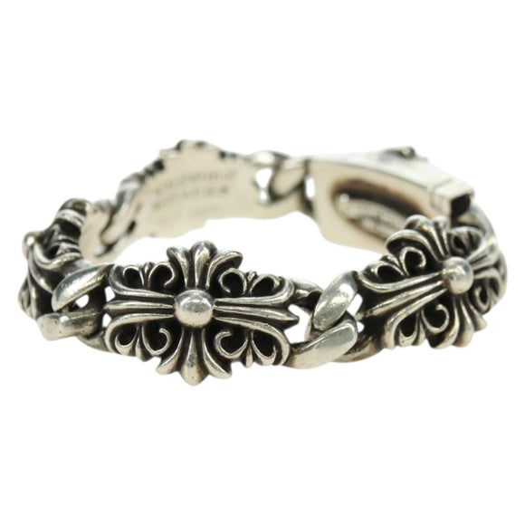 Chrome Hearts Keeper Link ID Bracelet Ag925 4 Links Silver Auth 176817SM