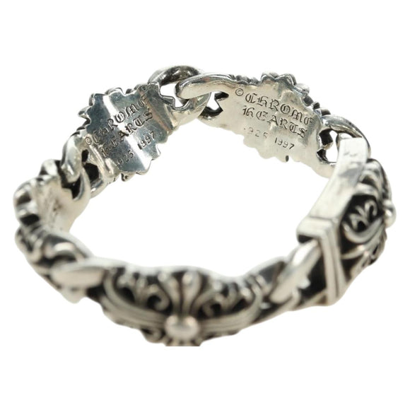 Chrome Hearts Keeper Link ID Bracelet Ag925 4 Links Silver Auth 176817SM