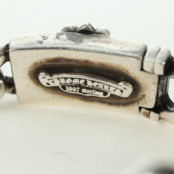 Chrome Hearts Keeper Link ID Bracelet Ag925 4 Links Silver Auth 176817SM