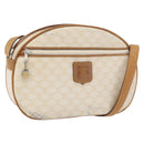 CELINE Macadam Canvas Shoulder Bag PVC White Auth 176818-1