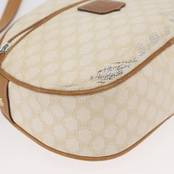 CELINE Macadam Canvas Shoulder Bag PVC White Auth 176818