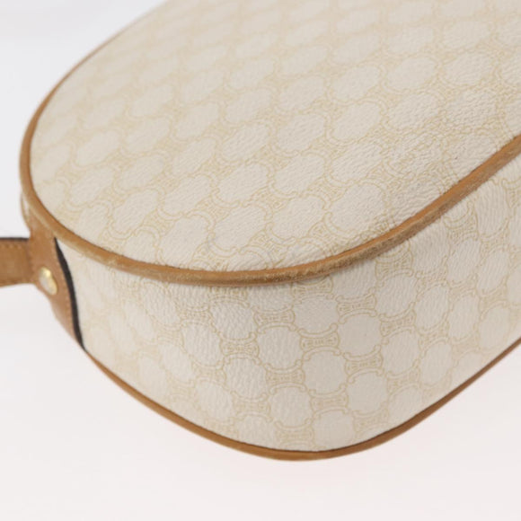 CELINE Macadam Canvas Shoulder Bag PVC White Auth 176818