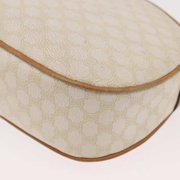 CELINE Macadam Canvas Shoulder Bag PVC White Auth 176818