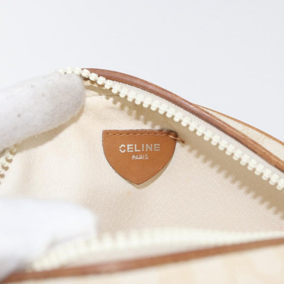 CELINE Macadam Canvas Shoulder Bag PVC White Auth 176818