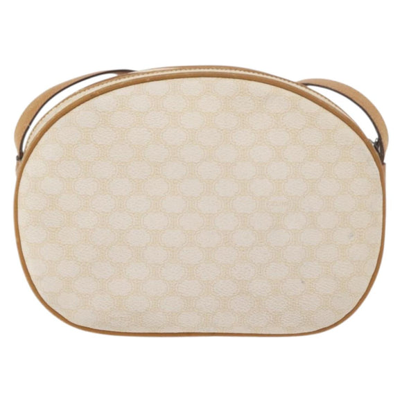 CELINE Macadam Canvas Shoulder Bag PVC White Auth 176818