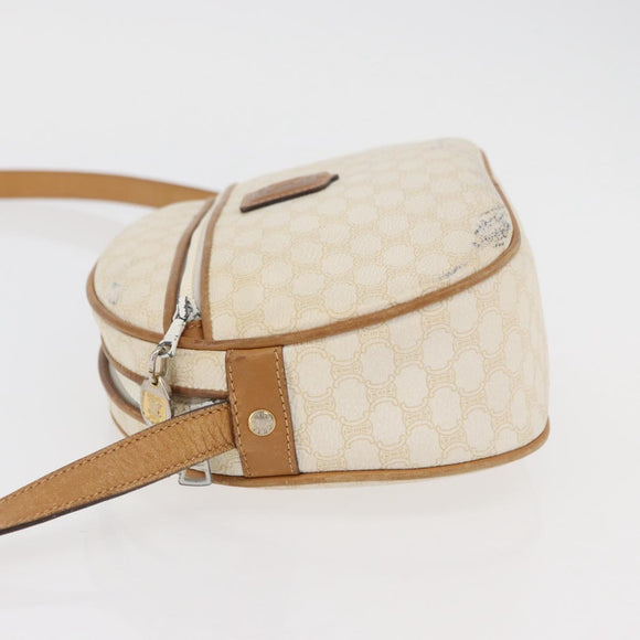 CELINE Macadam Canvas Shoulder Bag PVC White Auth 176818