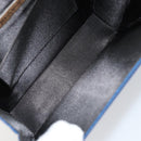SAINT LAURENT Shoulder Bag Satin Blue Gold Auth 176819A-17