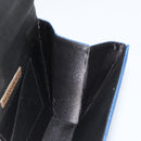 SAINT LAURENT Shoulder Bag Satin Blue Gold Auth 176819A-18