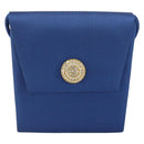 SAINT LAURENT Shoulder Bag Satin Blue Gold Auth 176819A-2