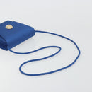 SAINT LAURENT Shoulder Bag Satin Blue Gold Auth 176819A-7