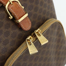 CELINE Macadam Canvas Backpack PVC Leather Brown Gold Auth 176821-16