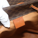 CELINE Macadam Canvas Backpack PVC Leather Brown Gold Auth 176821-18