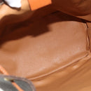 CELINE Macadam Canvas Backpack PVC Leather Brown Gold Auth 176821-19