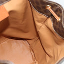 CELINE Macadam Canvas Backpack PVC Leather Brown Gold Auth 176821-20