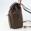 CELINE Macadam Canvas Backpack PVC Leather Brown Gold Auth 176821-5
