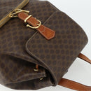 CELINE Macadam Canvas Backpack PVC Leather Brown Gold Auth 176821-6