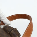 CELINE Macadam Canvas Backpack PVC Leather Brown Gold Auth 176821-8