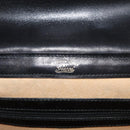 GUCCI Web Sherry Line Jackie Shoulder Bag Leather Black Gold Red Auth 176825A-11