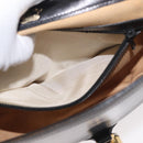 GUCCI Web Sherry Line Jackie Shoulder Bag Leather Black Gold Red Auth 176825A-21