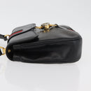 GUCCI Web Sherry Line Jackie Shoulder Bag Leather Black Gold Red Auth 176825A-4