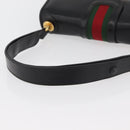 GUCCI Web Sherry Line Jackie Shoulder Bag Leather Black Gold Red Auth 176825A-7