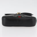 GUCCI Web Sherry Line Jackie Shoulder Bag Leather Black Gold Red Auth 176825A-5