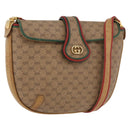GUCCI Micro GG Supreme Shoulder Bag PVC Beige Gold Auth 176833-1