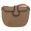 GUCCI Micro GG Supreme Shoulder Bag PVC Beige Gold Auth 176833-13