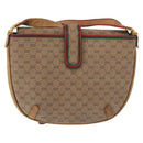 GUCCI Micro GG Supreme Shoulder Bag PVC Beige Gold Auth 176833-2