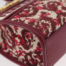 Salvatore Ferragamo Gancini Hand Bag Canvas 2way Red Gold Auth 176834-12