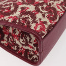 Salvatore Ferragamo Gancini Hand Bag Canvas 2way Red Gold Auth 176834-14