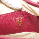 Salvatore Ferragamo Gancini Hand Bag Canvas 2way Red Gold Auth 176834-18