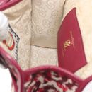 Salvatore Ferragamo Gancini Hand Bag Canvas 2way Red Gold Auth 176834-21