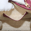 Salvatore Ferragamo Gancini Hand Bag Canvas 2way Red Gold Auth 176834-23