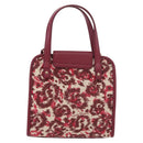 Salvatore Ferragamo Gancini Hand Bag Canvas 2way Red Gold Auth 176834-3
