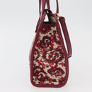 Salvatore Ferragamo Gancini Hand Bag Canvas 2way Red Gold Auth 176834-5
