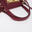 Salvatore Ferragamo Gancini Hand Bag Canvas 2way Red Gold Auth 176834-7