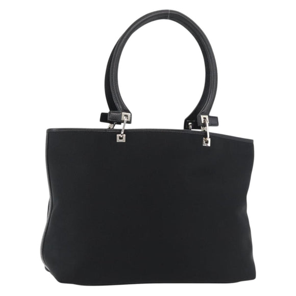 Salvatore Ferragamo Gancini Tote Bag Nylon Black Silver Auth 176841A