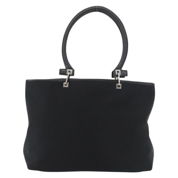 Salvatore Ferragamo Gancini Tote Bag Nylon Black Silver Auth 176841A