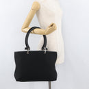 Salvatore Ferragamo Gancini Tote Bag Nylon Black Silver Auth 176841A-25