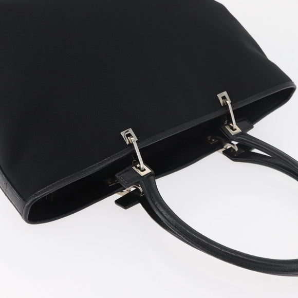 Salvatore Ferragamo Gancini Tote Bag Nylon Black Silver Auth 176841A